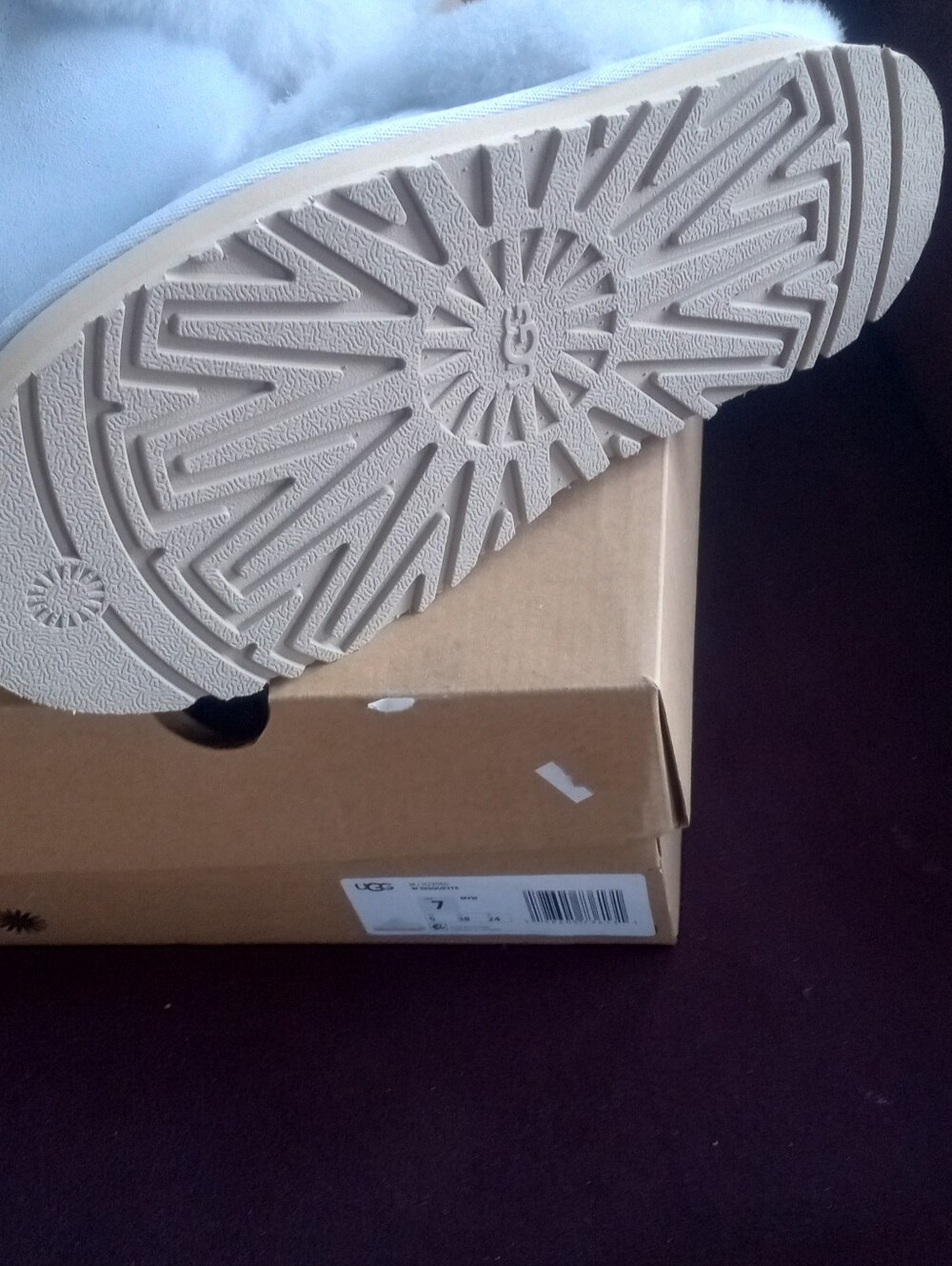 UGG Disquette Women's Sky Blue Sheepskin Slip-On Slippers Size 7 New In Box - Picture 4 of 6